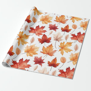 Papel De Regalo Otoño Cae Deja El Patrón De Boho Marrón Terracotta