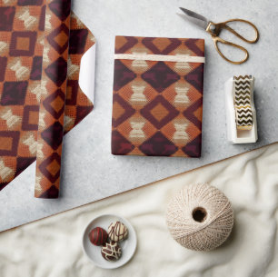 Papel De Regalo Otoño Caída Patrón Argyle Moderno No5