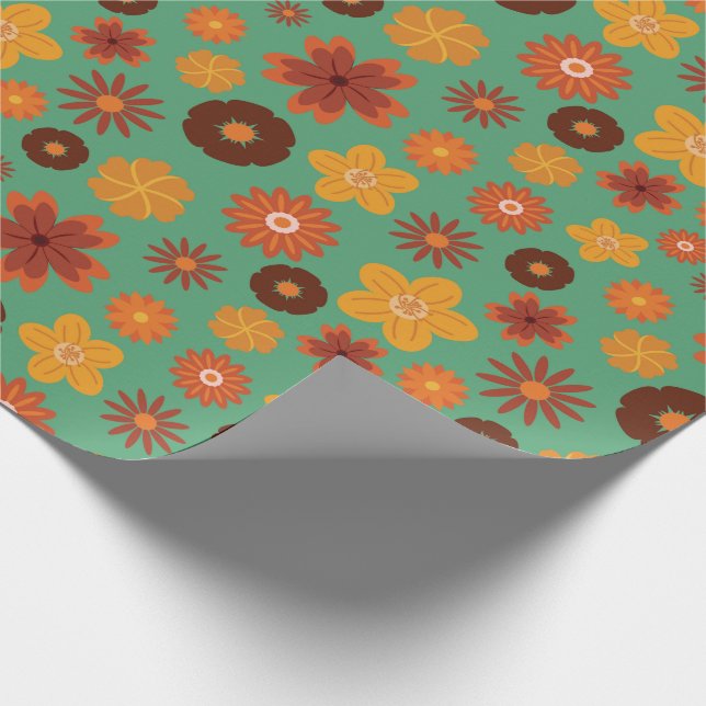 Papel De Regalo Otoño Cosy florece aniversarios de caída sin probl (Esquina)