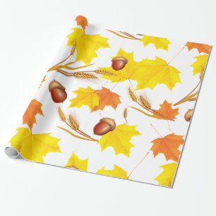 Papel De Regalo Otoño dorado