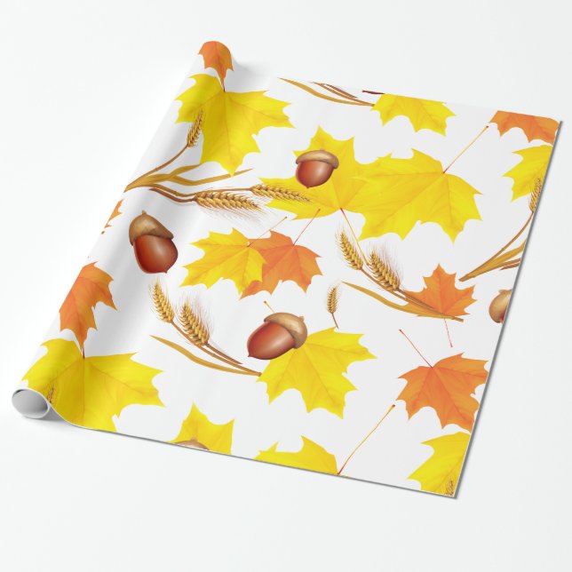 Papel De Regalo Otoño dorado (Desenrollado)