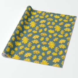 Papel De Regalo Otoño Florales dorados por Fiesta acogedor que cae