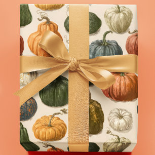 Papel De Regalo Otoño Halloween Calabaza Vintage