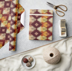 Papel De Regalo Otoño Moderno Patrón Argyle Nº6