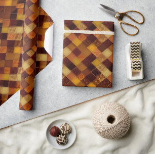Papel De Regalo Otoño Otoño Patrón Argyle moderno No16