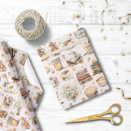 Papel De Regalo Otoño Patrón estético básico favorito del otoño