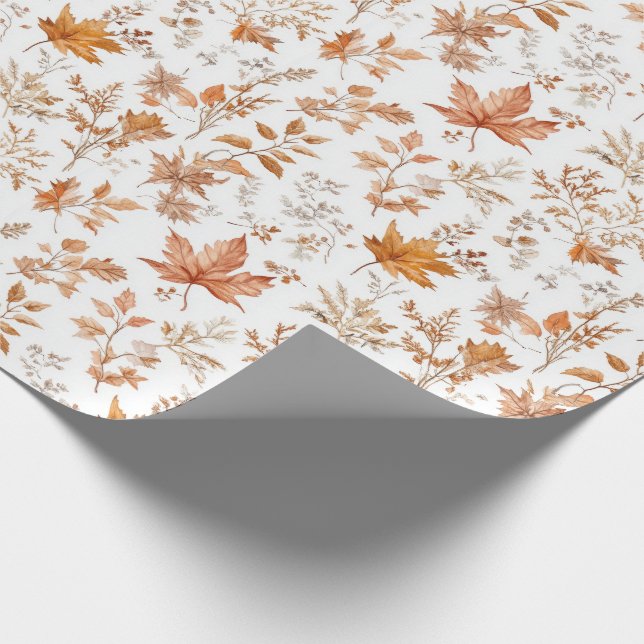 Papel de regalo Otoño Rústico Hojas de Otoño (Esquina)