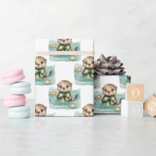 Papel De Regalo Otter de bebé pequeño neutro