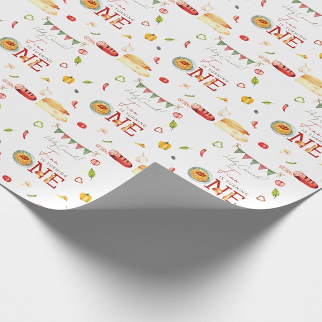 Papel De Regalo Our Little Meatball 1st Birthday (Esquina)