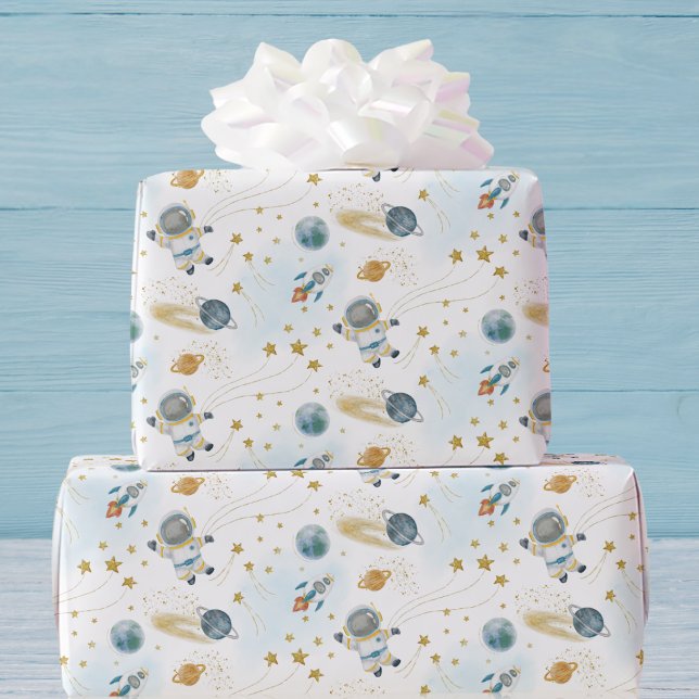 Papel De Regalo Outer Space Astronaut Kids Birthday  (Subido por el creador)