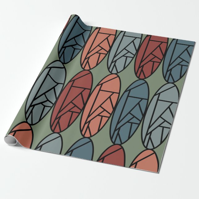 Papel De Regalo Ovalos abstractos (Desenrollado)