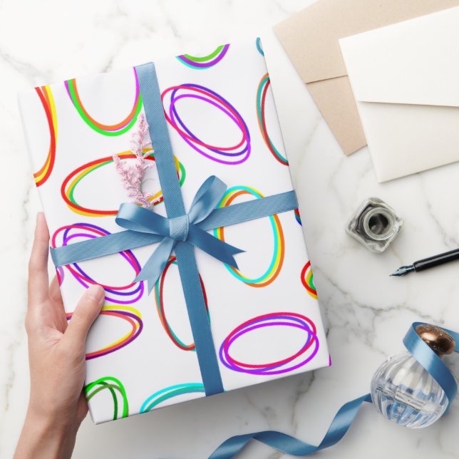 Papel De Regalo Óvalos de neón  (Regalar)
