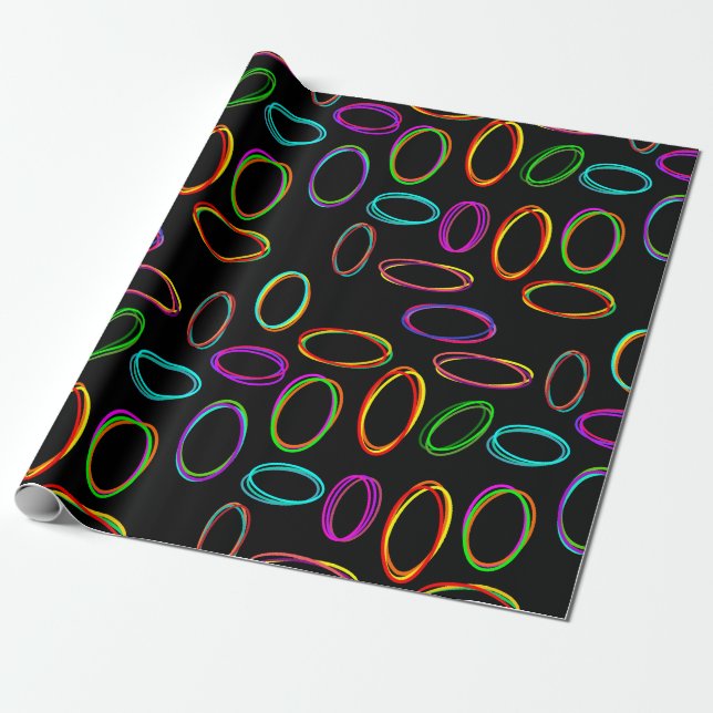 Papel De Regalo Óvalos de neón  (Desenrollado)