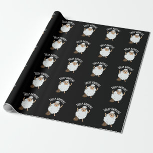 Papel De Regalo Oveja Hace Caca Divertida Con Fondo Oscuro Pun