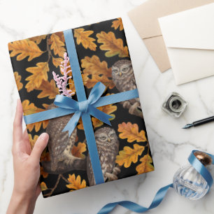 Papel De Regalo Ovejas de otoño en negro
