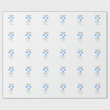 Over the Stars blue gray baby shower name date ele