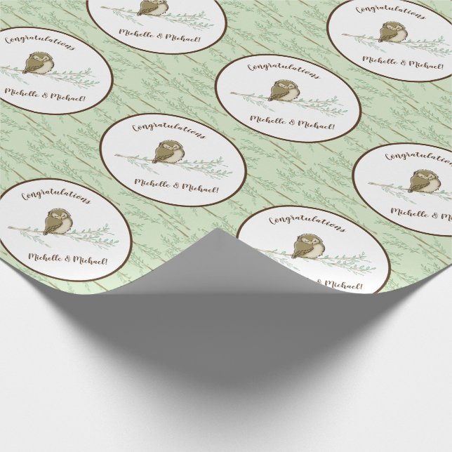 Papel De Regalo Owl Baby Shower Woodland (Esquina)