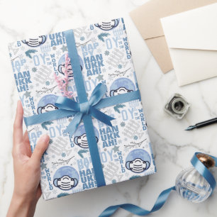 Papel De Regalo Oy To The World Funny Musk Hanukkah Blue Menorah