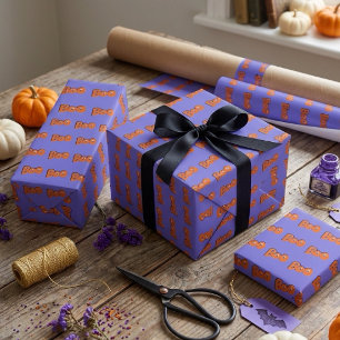 Papel De Regalo Oye Boo ¿Te Asusté Tipografía Dibujo Arte