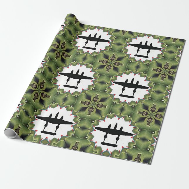 Papel De Regalo P-38 Lightning Silhouette (Desenrollado)
