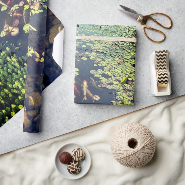 Papel De Regalo Pacífico Koi Fish Pond (Artesanía)