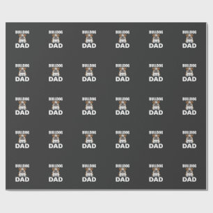 Papel De Regalo Padre Bulldog Dibujo Amante de los Perros