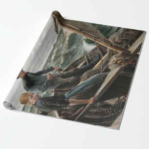 Papel De Regalo Padre e hija en el mar (por Albert Edelfelt)