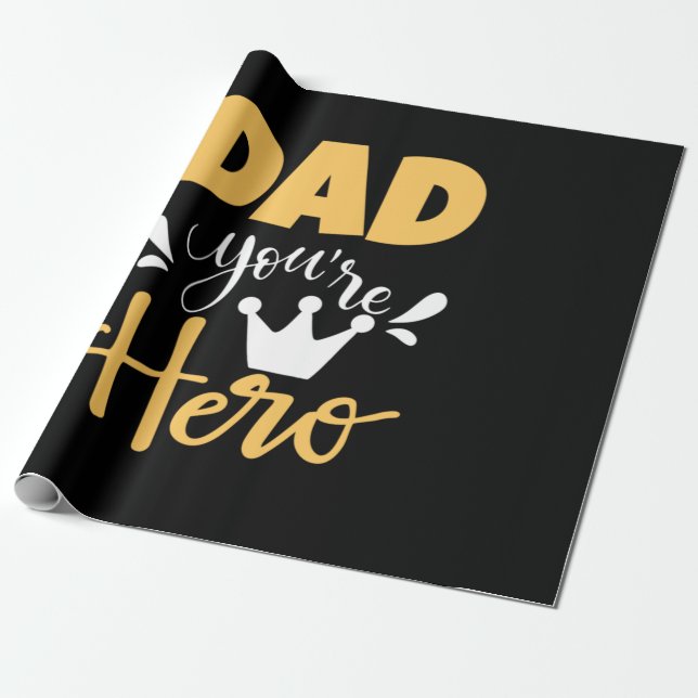 Papel De Regalo Padre Regalo Papá Eres Héroe (Desenrollado)