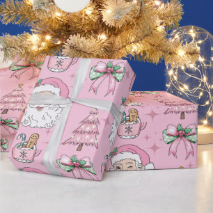 Papel De Regalo Padres rosados Calientes De Navidad