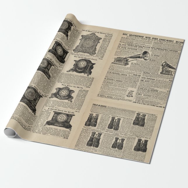 Papel De Regalo Páginas del catálogo de Steampunk (Desenrollado)
