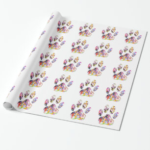 Papel De Regalo Paint Splatt Dog Paw Print