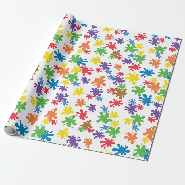 Papel De Regalo Paint Splatter (Desenrollado)