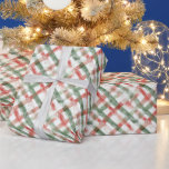 Papel De Regalo Paint Stroke Red and Green Plaid<br><div class="desc">Patrón de trazo de pintura rojo y verde</div>