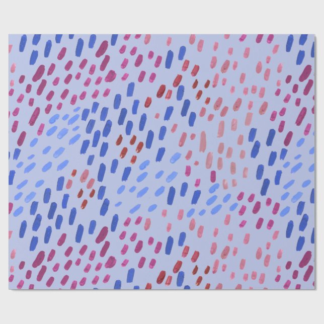 Papel De Regalo Painted Dots Pattern – Hand-Painted Abstract Blue (Superficie plana)