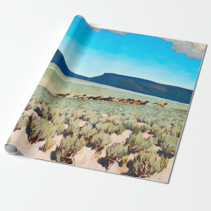 Papel De Regalo “País de Caballos Salvajes” por Maynard Dixon