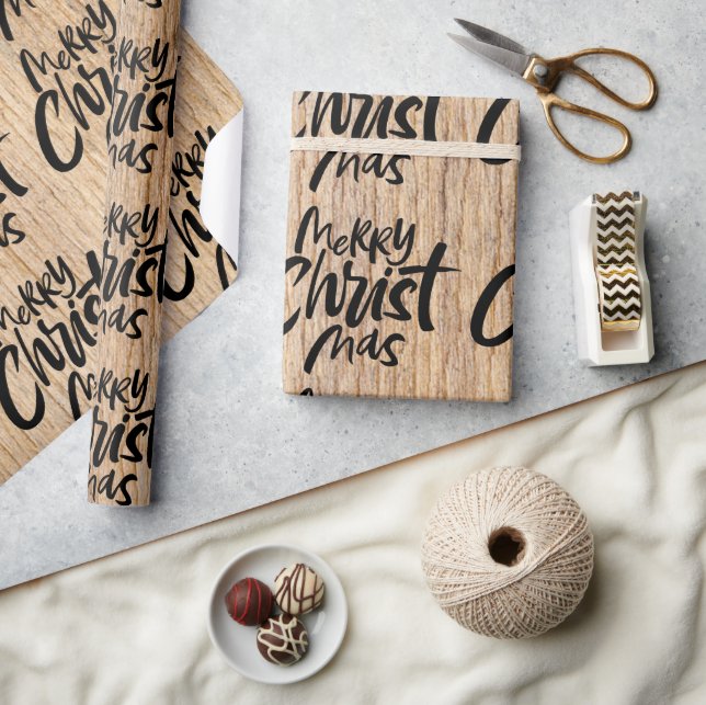 Papel De Regalo País Madera Feliz Navidad Cristiano Religioso (Artesanía)