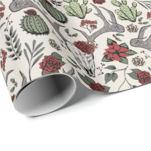 Papel De Regalo País Navidades occidentales Floral Rombo de reno