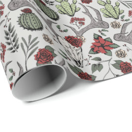 Papel De Regalo País Navidades occidentales Floral Rombo de reno