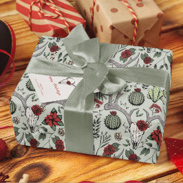 Papel De Regalo País Navidades occidentales Floral Rombo de reno