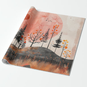 Papel De Regalo Paisaje abstracto de Boho (13)
