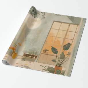 Papel De Regalo Paisaje abstracto de Boho (6)