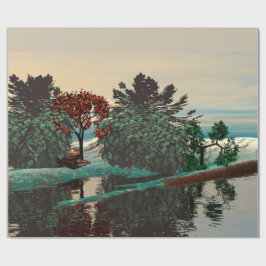 PAPEL DE REGALO PAISAJE ALIEN, ÁRBOLES, HIPERIA LAGUNA