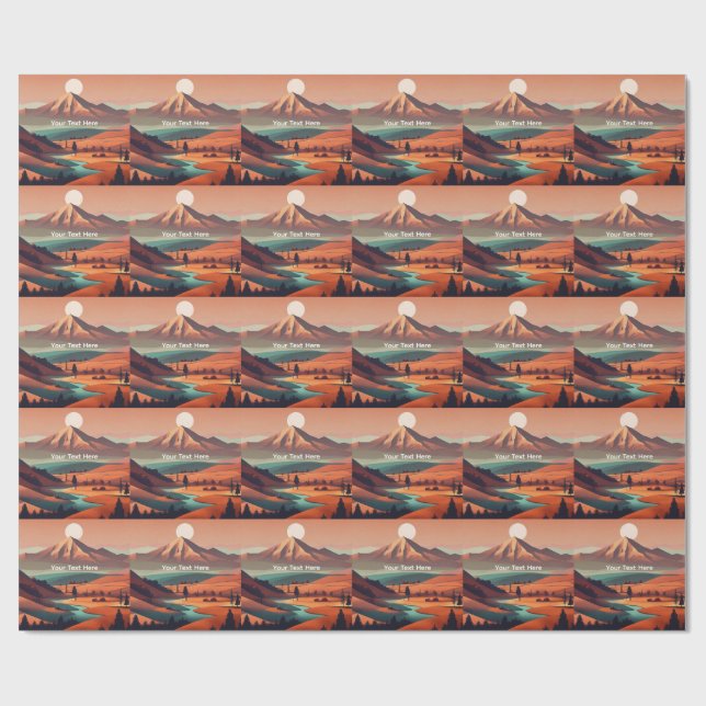 Papel De Regalo paisaje boho (Superficie plana)