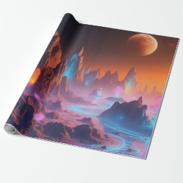 Papel De Regalo Paisaje Celestial del Crepúsculo - Planeta Alieníg