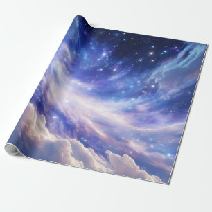 Papel De Regalo Paisaje Cósmico: Nebulosa giratoria y noche estrel