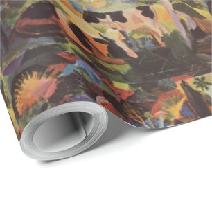 Papel De Regalo Paisaje de agosto de Macke con vacas y camello