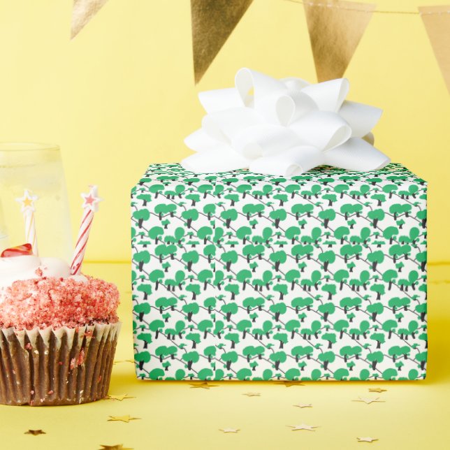 Papel De Regalo Paisaje de Forest Hilly mínimo (Fiesta de cumpleaños )