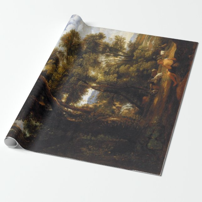 Papel De Regalo Paisaje de John Constable con Cabras y Cabras (Desenrollado)
