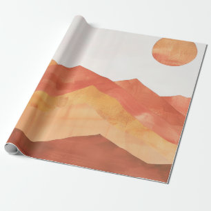 Papel De Regalo Paisaje de montaña abstracto boho minimalista