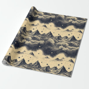 Papel De Regalo Paisaje de nubes de montaña vintage (3)